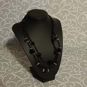 #114 Black Beaded Necklace